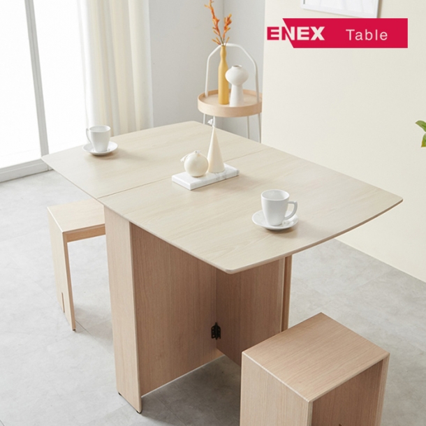 [EKD] 모먼트 이지 폴딩 접이식 식탁 테이블 세트(스툴 2EA 포함)