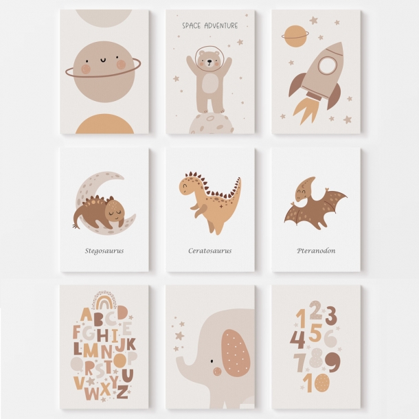 트리빌리지 아기백일선물 인테리어 귀여운 동물 포스터 인테리어 프린팅 공룡그림액자